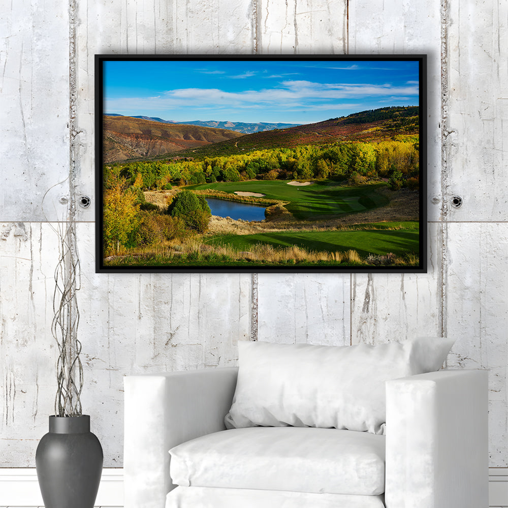 Red Sky Ranch And Golf Club, Fazio Course Hole 17, Wolcott, Colorado, Floating Framed Canvas Print Wall Art
