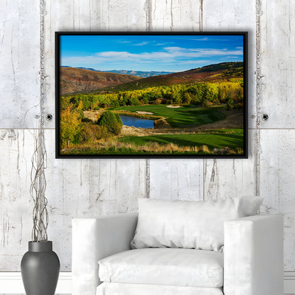 Red Sky Ranch And Golf Club, Fazio Course Hole 17, Wolcott, Colorado, Floating Framed Canvas Print Wall Art