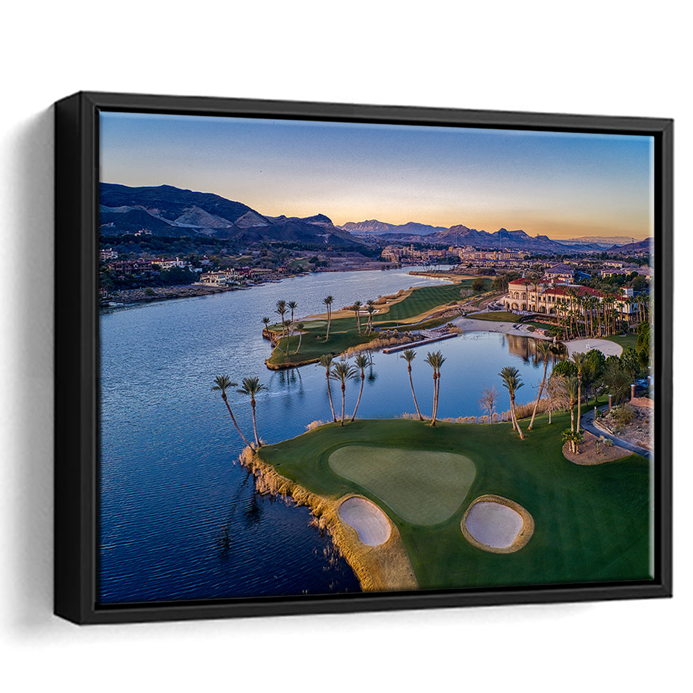 Reflection Bay Golf Courses In Las Vegas, Nv, Floating Framed Canvas Print Wall Art