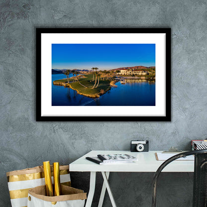 Reflection Bay Golf Courses In Las Vegas, Nv 2, Goft Art Print, Framed Art Print White Border Wall Decor