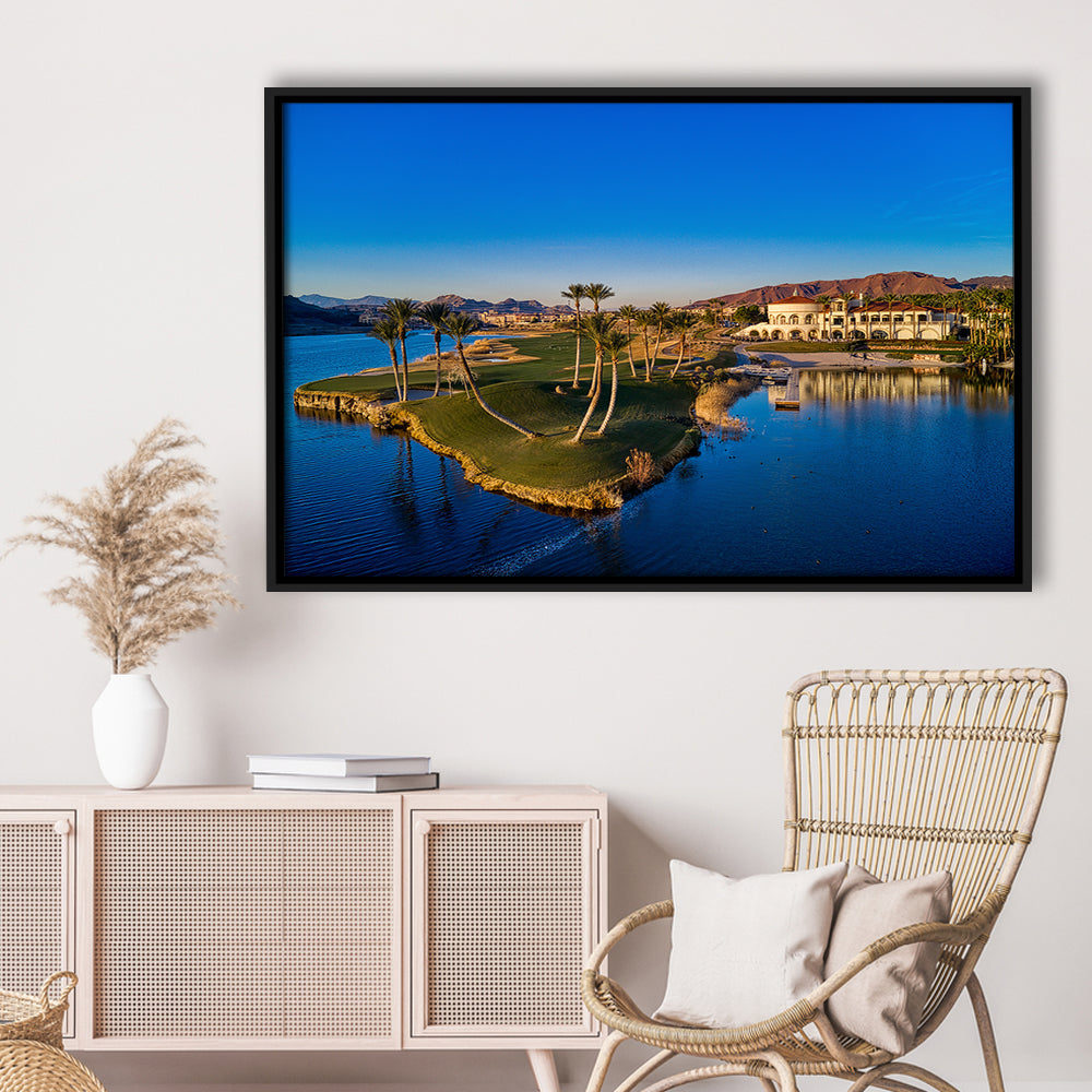 Reflection Bay Golf Courses In Las Vegas, Nv 2, Floating Framed Canvas Print Wall Art