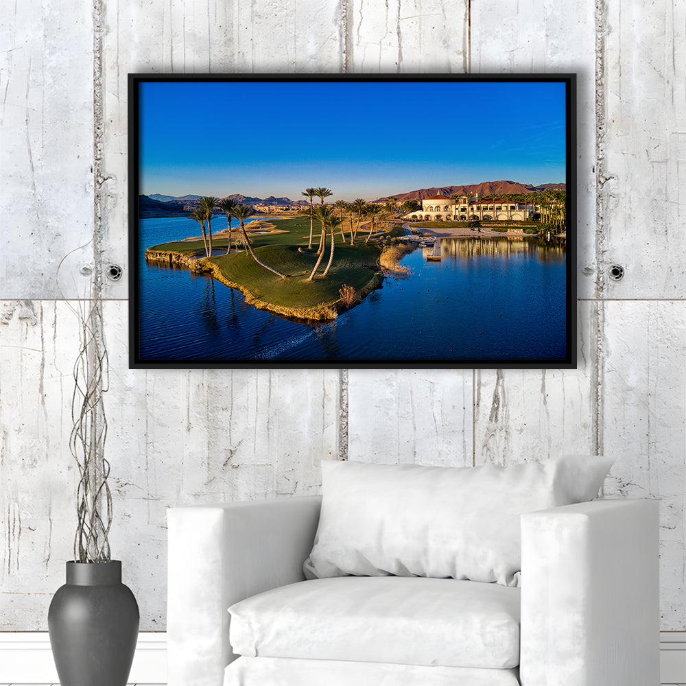 Reflection Bay Golf Courses In Las Vegas, Nv 2, Floating Framed Canvas Print Wall Art
