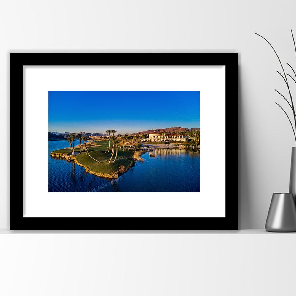 Reflection Bay Golf Courses In Las Vegas, Nv 2, Goft Art Print, Framed Art Print White Border Wall Decor