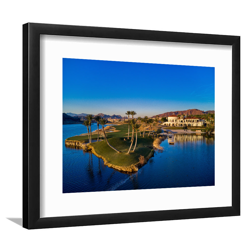 Reflection Bay Golf Courses In Las Vegas, Nv 2, Goft Art Print, Framed Art Print White Border Wall Decor