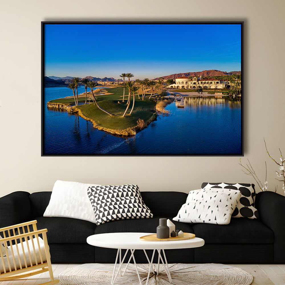 Reflection Bay Golf Courses In Las Vegas, Nv 2, Floating Framed Canvas Print Wall Art