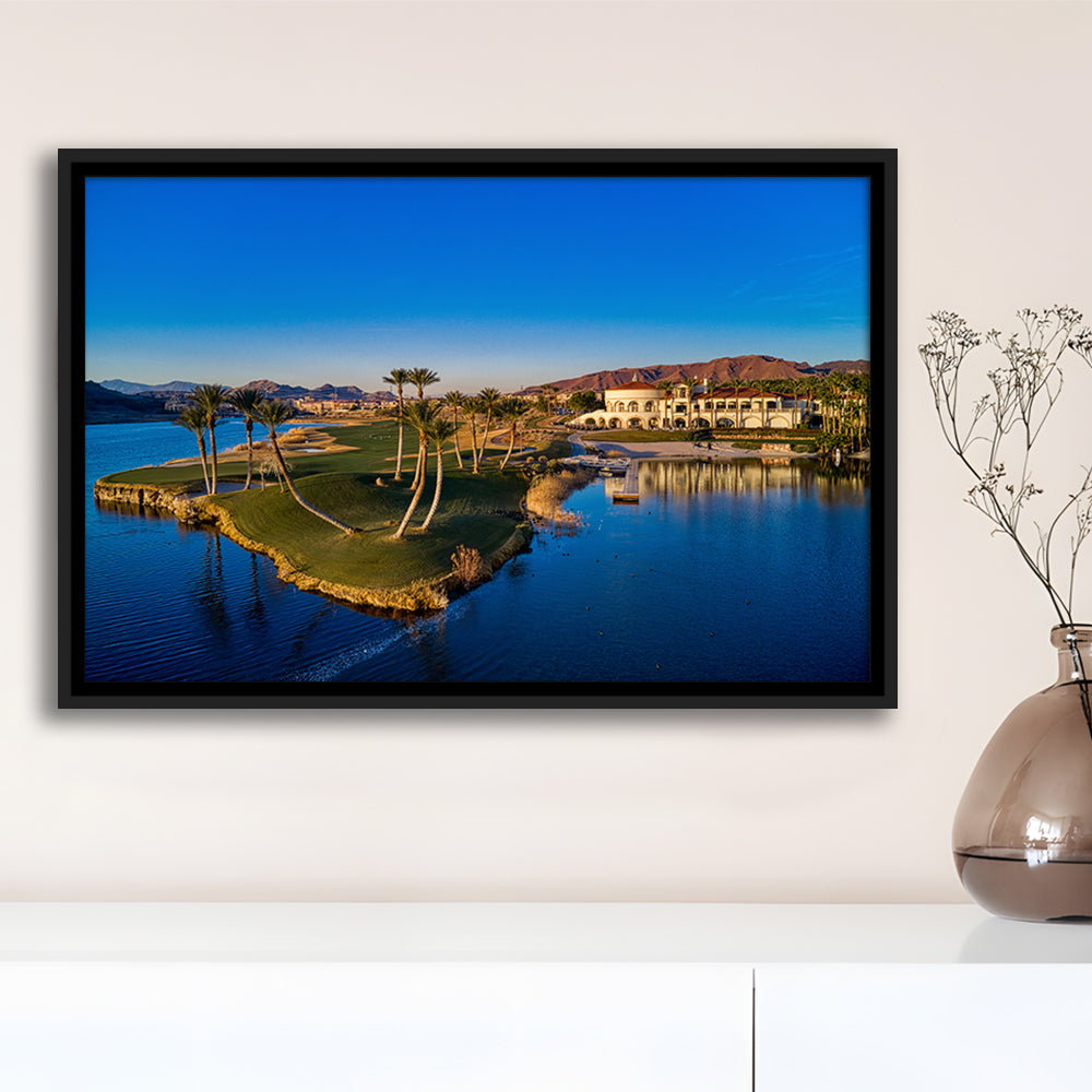 Reflection Bay Golf Courses In Las Vegas, Nv 2, Floating Framed Canvas Print Wall Art