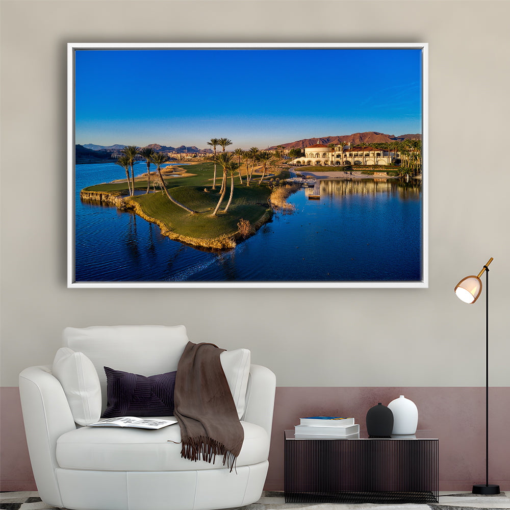 Reflection Bay Golf Courses In Las Vegas, Nv 2, Floating Framed Canvas Print Wall Art