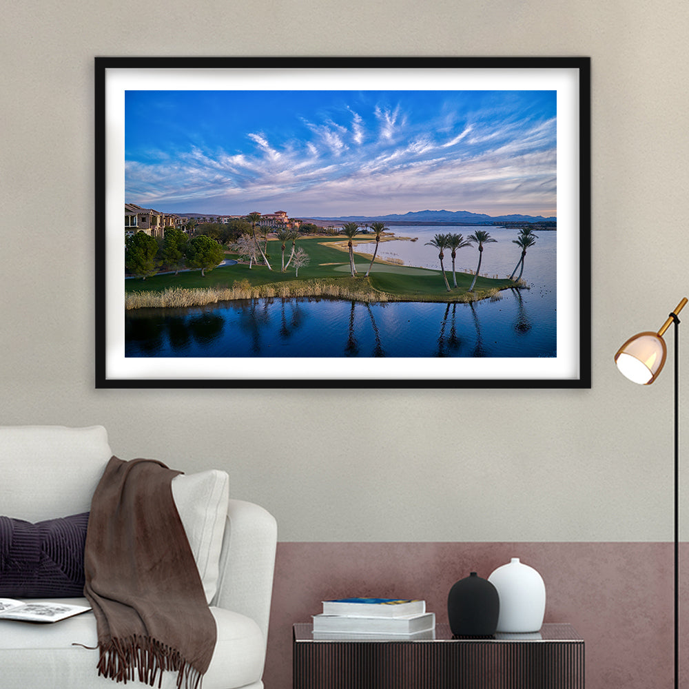 Reflection Bay Golf Courses In Las Vegas, Nv 3, Goft Art Print, Framed Art Print White Border Wall Decor