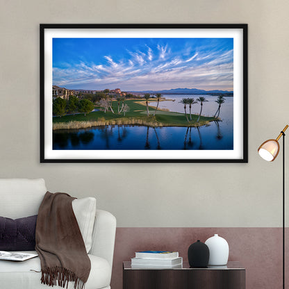 Reflection Bay Golf Courses In Las Vegas, Nv 3, Goft Art Print, Framed Art Print White Border Wall Decor