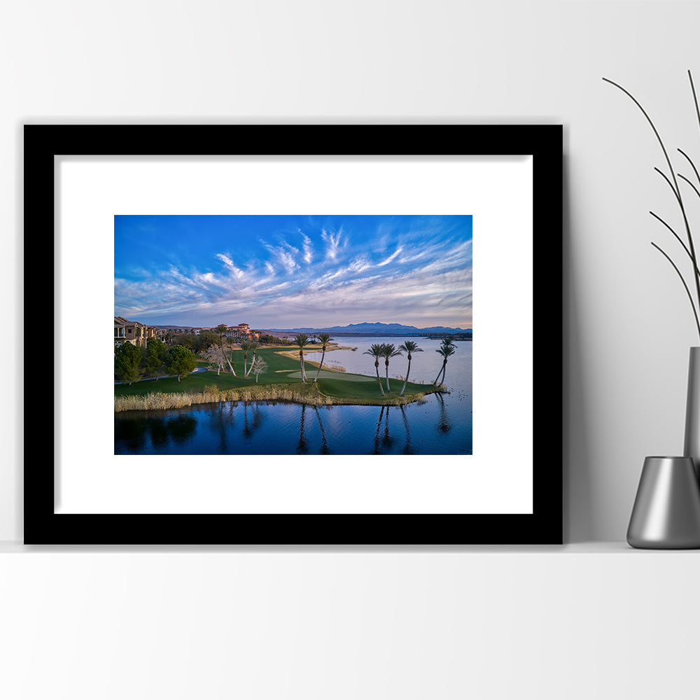 Reflection Bay Golf Courses In Las Vegas, Nv 3, Goft Art Print, Framed Art Print White Border Wall Decor