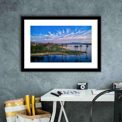 Reflection Bay Golf Courses In Las Vegas, Nv 3, Goft Art Print, Framed Art Print White Border Wall Decor