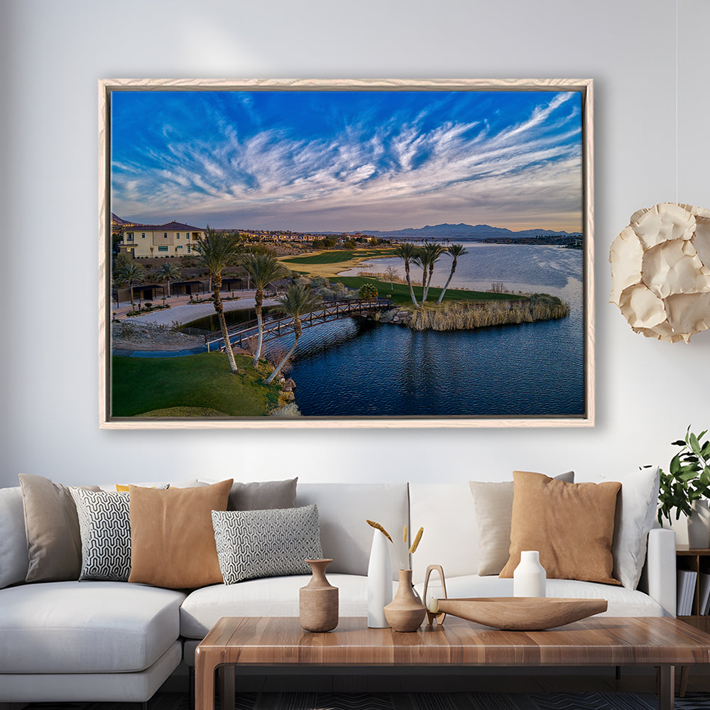 Reflection Bay Golf Courses In Las Vegas, Nv 4, Floating Framed Canvas Print Wall Art