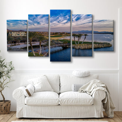 Reflection Bay Golf Courses In Las Vegas, Nv 4, Golf Art Print, 5 Pieces Mixed Canvas Print Wall Art