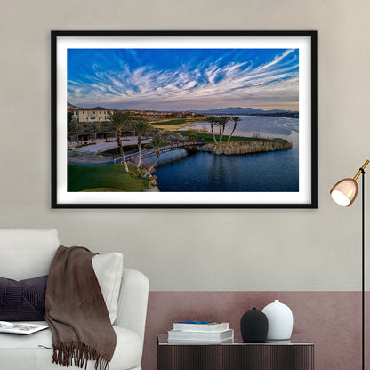 Reflection Bay Golf Courses In Las Vegas, Nv 4, Goft Art Print, Framed Art Print White Border Wall Decor