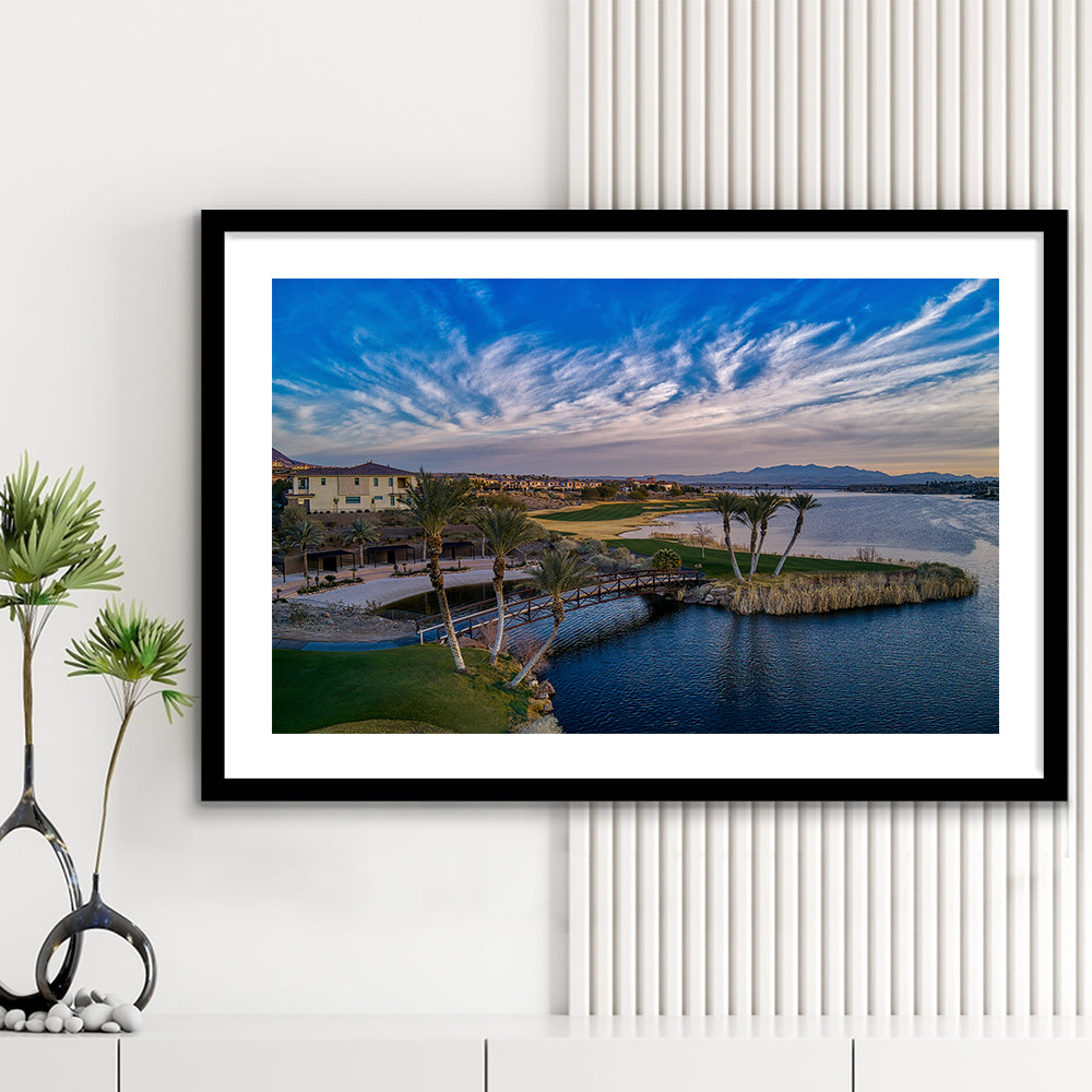 Reflection Bay Golf Courses In Las Vegas, Nv 4, Goft Art Print, Framed Art Print White Border Wall Decor