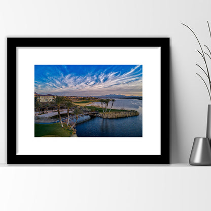 Reflection Bay Golf Courses In Las Vegas, Nv 4, Goft Art Print, Framed Art Print White Border Wall Decor