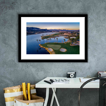Reflection Bay Golf Courses In Las Vegas, Nv, Goft Art Print, Framed Art Print White Border Wall Decor