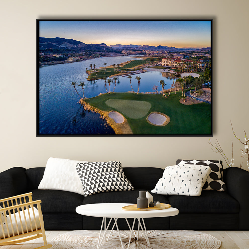 Reflection Bay Golf Courses In Las Vegas, Nv, Floating Framed Canvas Print Wall Art