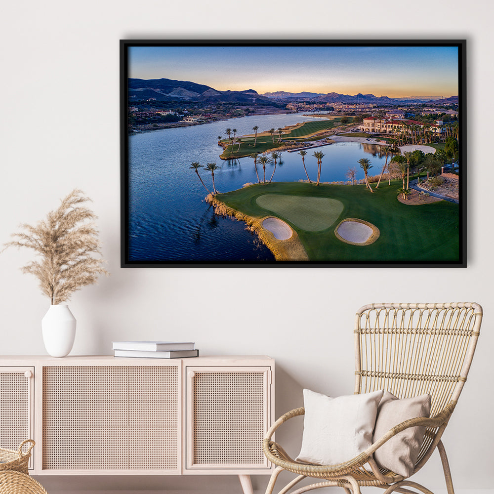 Reflection Bay Golf Courses In Las Vegas, Nv, Floating Framed Canvas Print Wall Art