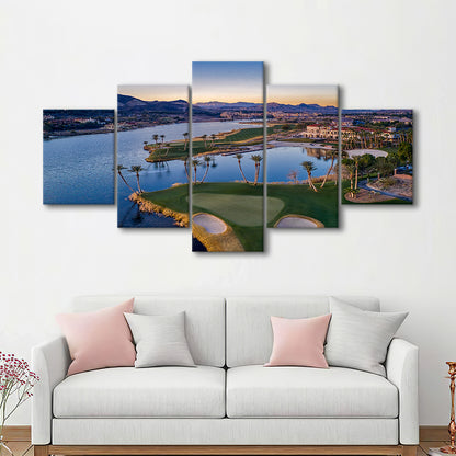 Reflection Bay Golf Courses In Las Vegas, Nv, Golf Art Print, 5 Pieces Mixed Canvas Print Wall Art
