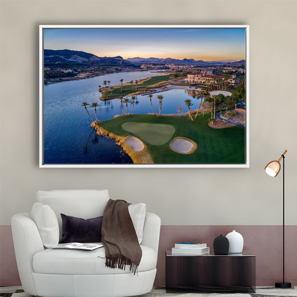 Reflection Bay Golf Courses In Las Vegas, Nv, Floating Framed Canvas Print Wall Art