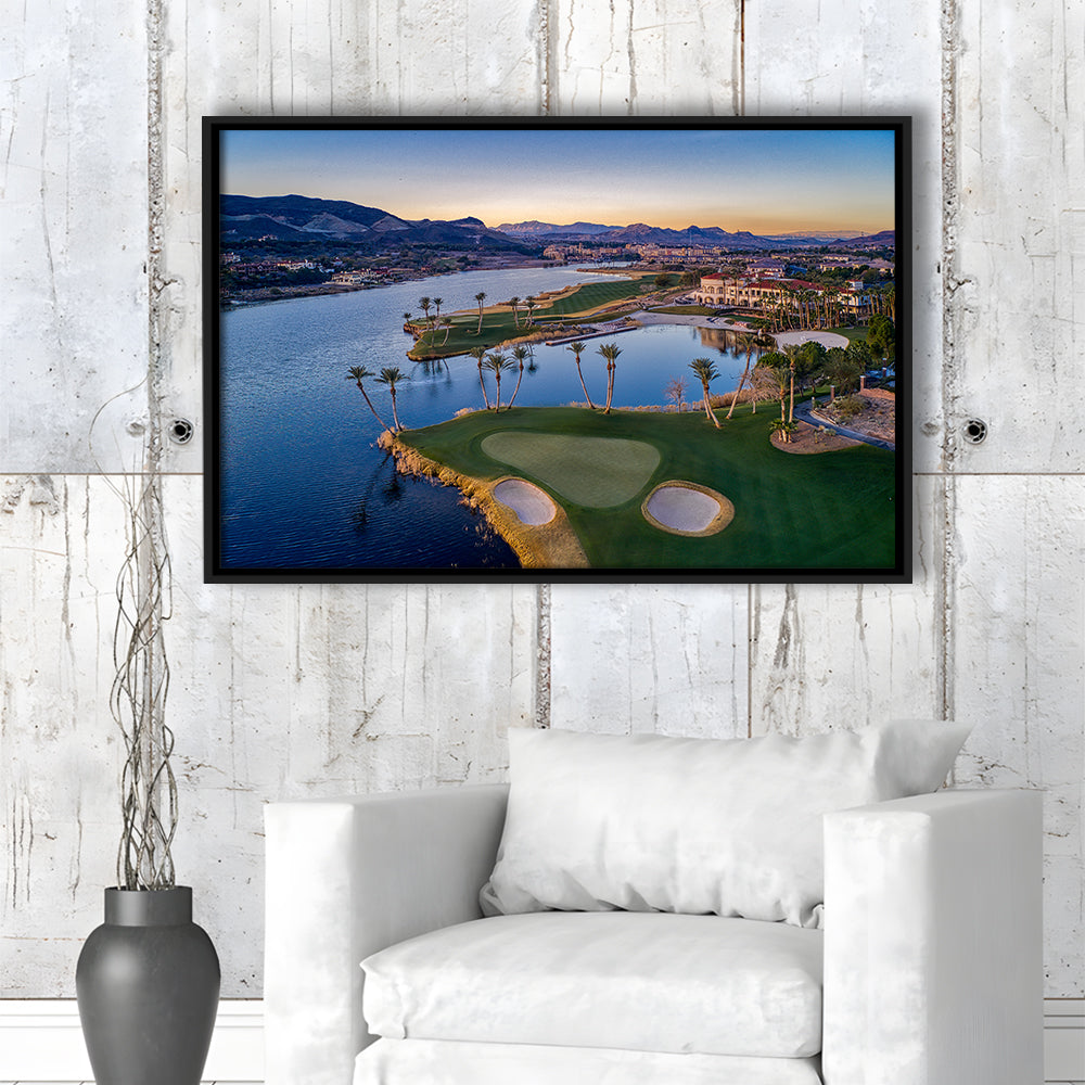 Reflection Bay Golf Courses In Las Vegas, Nv, Floating Framed Canvas Print Wall Art