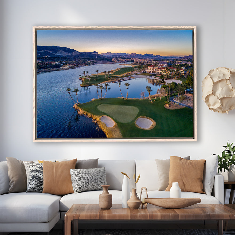 Reflection Bay Golf Courses In Las Vegas, Nv, Floating Framed Canvas Print Wall Art