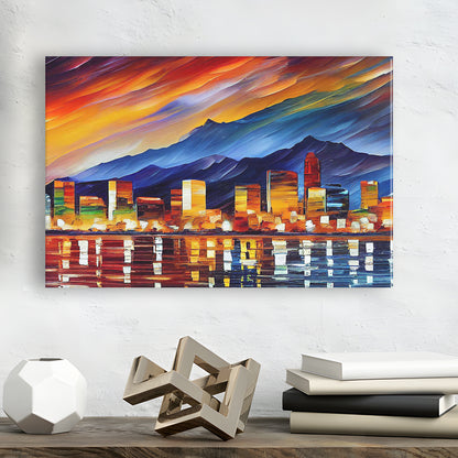 Reno Nevada Skyline Painting Canvas, Reno Painting Wall Art, Sport Art, Gifts for him, Canvas Print Wall Art