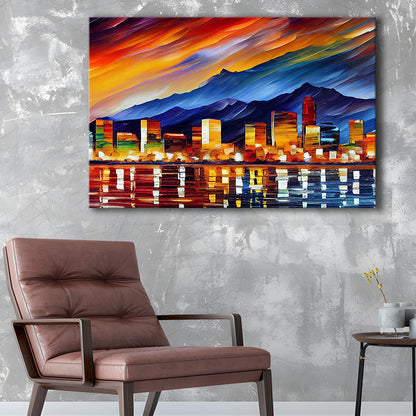 Reno Nevada Skyline Painting Canvas, Reno Painting Wall Art, Sport Art, Gifts for him, Canvas Print Wall Art