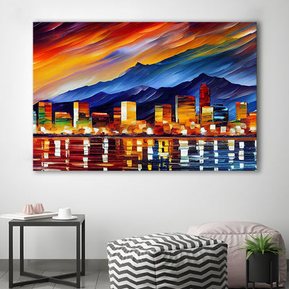 Reno Nevada Skyline Painting Canvas, Reno Painting Wall Art, Sport Art, Gifts for him, Canvas Print Wall Art