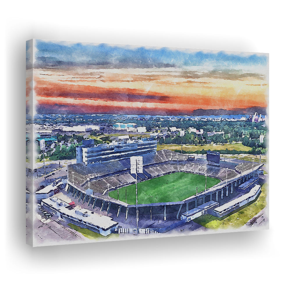 Rentschler Field WaterColor, East Hartford Connecticut Watercolor, Sport Art, Gifts for him, Canvas Print Wall Art