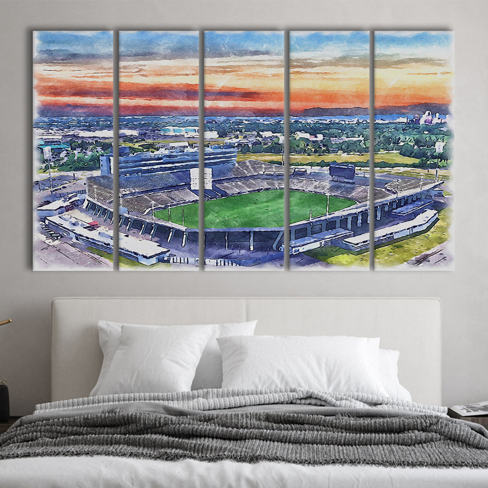 Rentschler Field WaterColor, East Hartford Connecticut Watercolor, Sport Art, Extra Large Canvas Print Wall Art