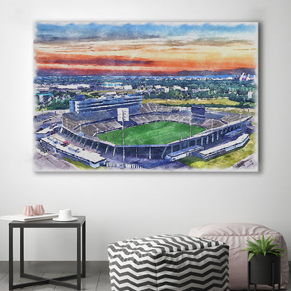 Rentschler Field WaterColor, East Hartford Connecticut Watercolor, Sport Art, Gifts for him, Canvas Print Wall Art