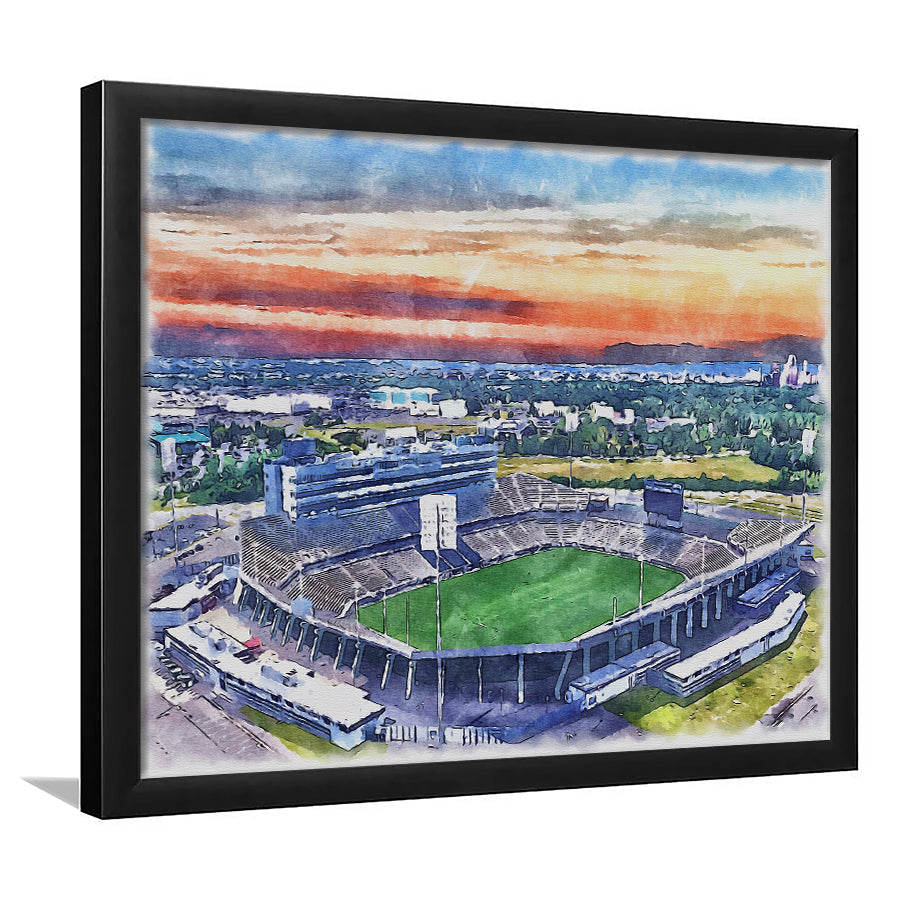 Rentschler Field WaterColor, East Hartford Connecticut Watercolor, Sport Gift Art, Framed Art Print Wall Decor
