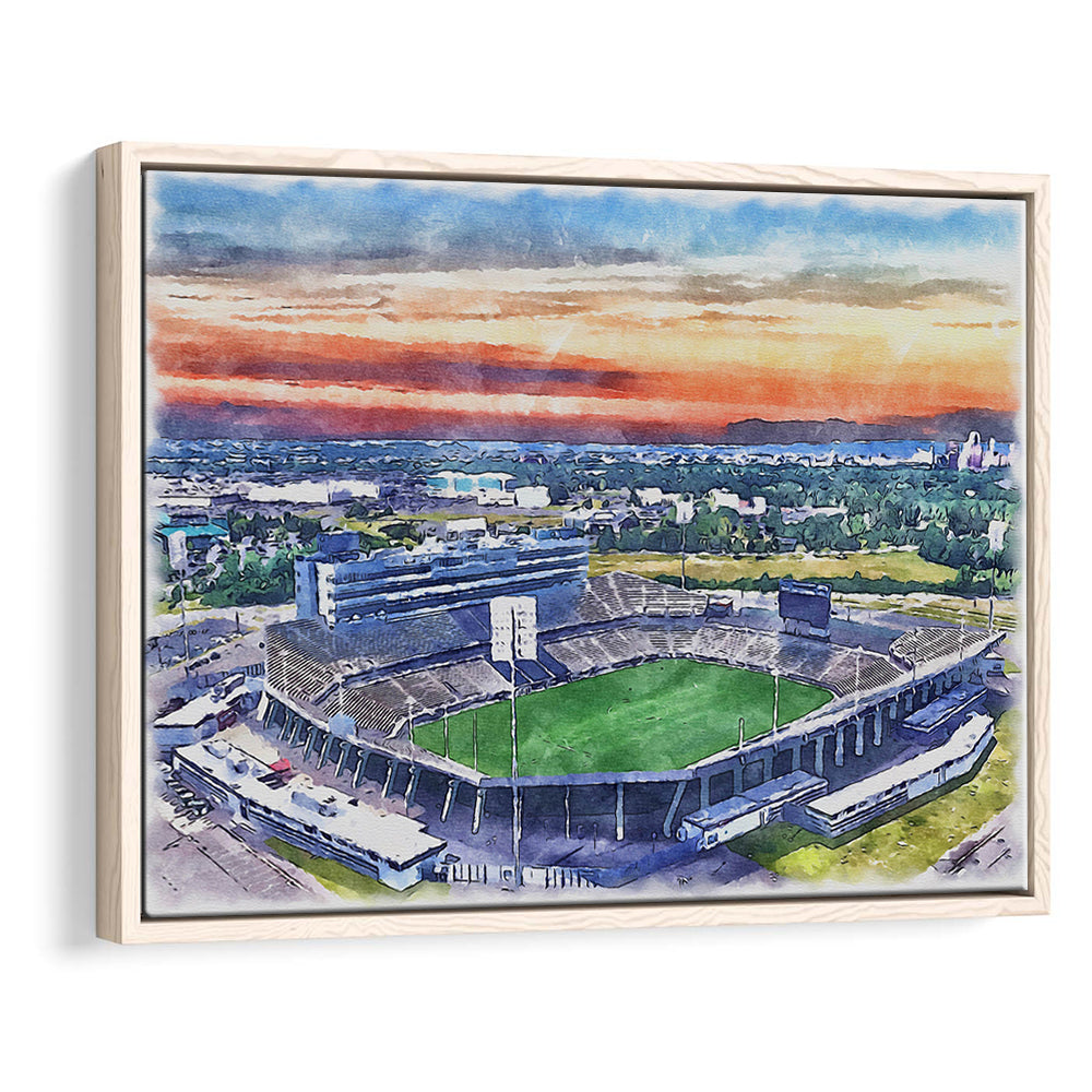 Rentschler Field WaterColor, East Hartford Connecticut Watercolor, Sport Gift Art, Framed Canvas Print Wall Art