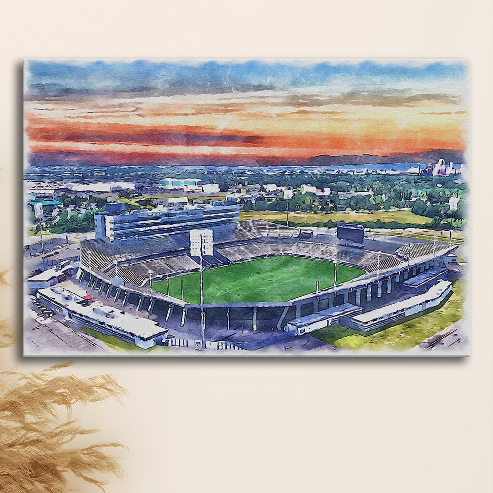 Rentschler Field WaterColor, East Hartford Connecticut Watercolor, Sport Art, Gifts for him, Canvas Print Wall Art