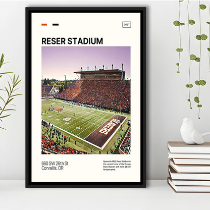 Reser Stadium Print, Oregon State Beavers Stadium Canvas Art, Man Cave Gift, Floating Framed Canvas Print Wall Art