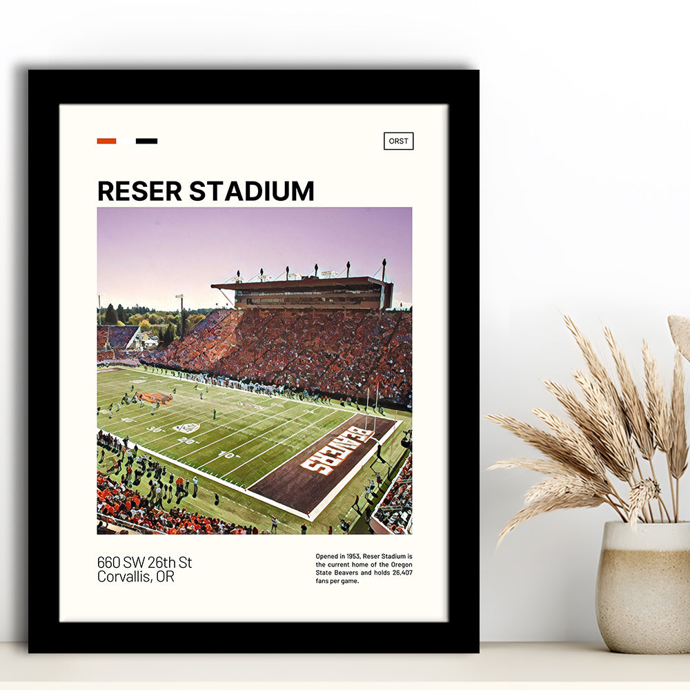 Reser Stadium Print, Oregon State Beavers Stadium Art, Gifts for him, Sport Art, Framed Art Print Wall Decor
