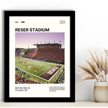 Reser Stadium Print, Oregon State Beavers Stadium Art, Gifts for him, Sport Art, Framed Art Print Wall Decor
