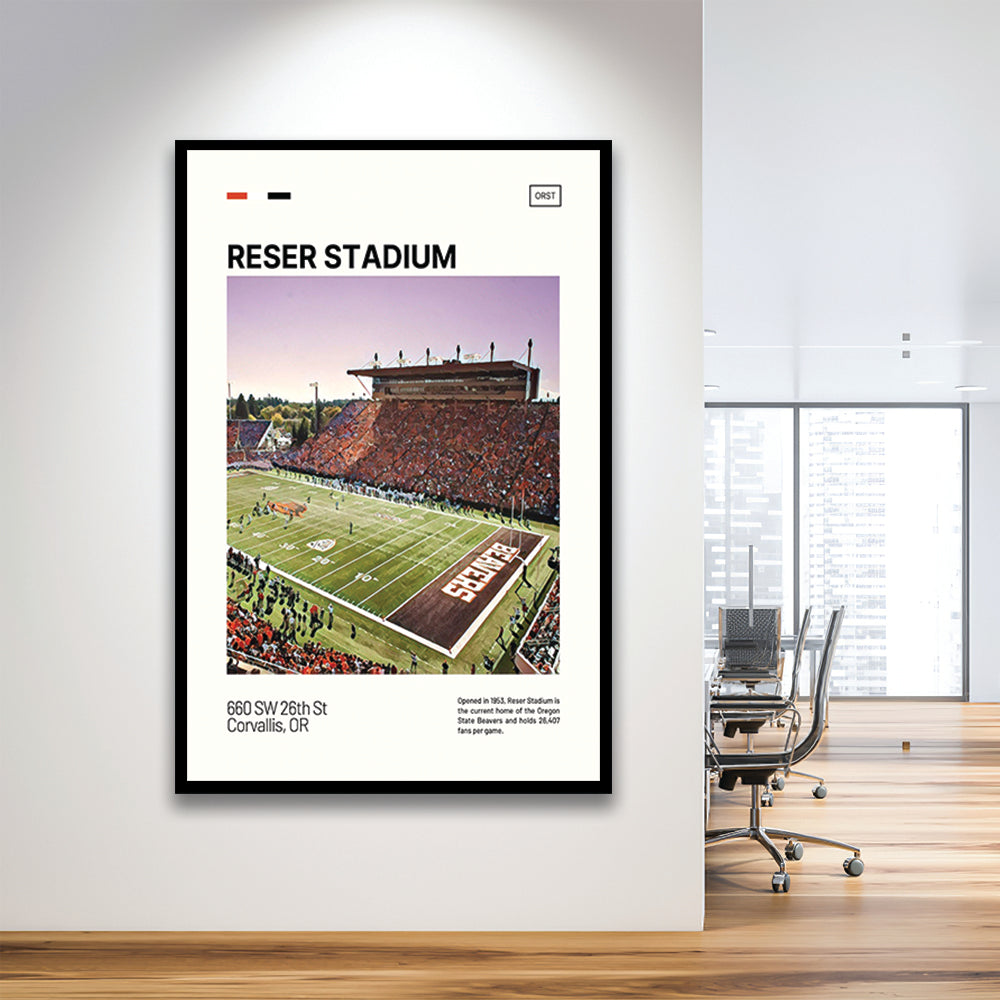 Reser Stadium Print, Oregon State Beavers Stadium Art, Gifts for him, Sport Art, Framed Art Print Wall Decor