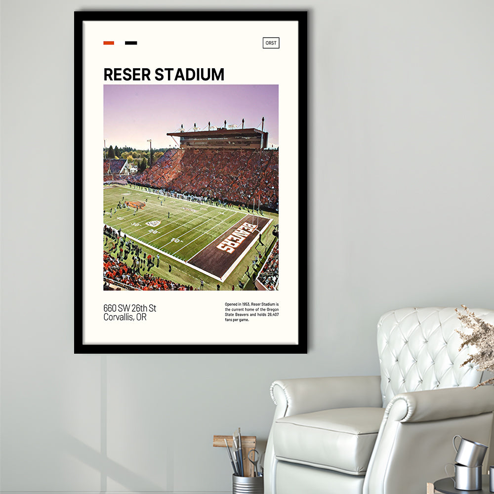 Reser Stadium Print, Oregon State Beavers Stadium Art, Gifts for him, Sport Art, Framed Art Print Wall Decor