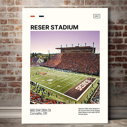 Reser Stadium Print, Oregon State Beavers Stadium Canvas Art, Fan Gifts, Sport Art, Canvas Print Wall Art