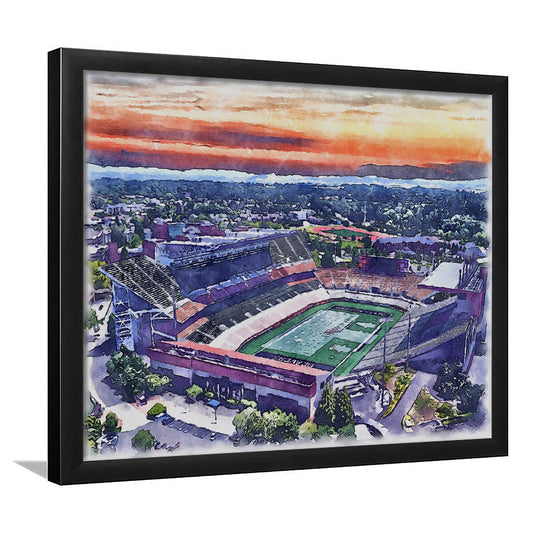 Reser Painting Stadium Watercolor, Corvallis Oregon Watercolor, Sport Gift Art, Framed Art Print Wall Decor