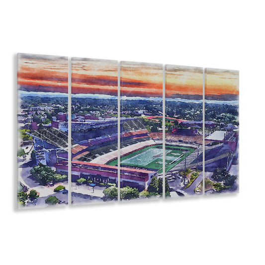 Reser Painting Stadium Watercolor, Corvallis Oregon Watercolor, Sport Art, Extra Large Canvas Print Wall Art