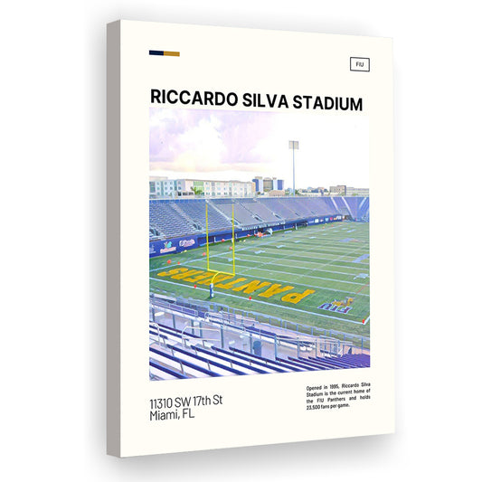 Riccardo Silva Stadium Print, FIU Panthers Stadium Canvas Art, Fan Gifts, Sport Art, Canvas Print Wall Art