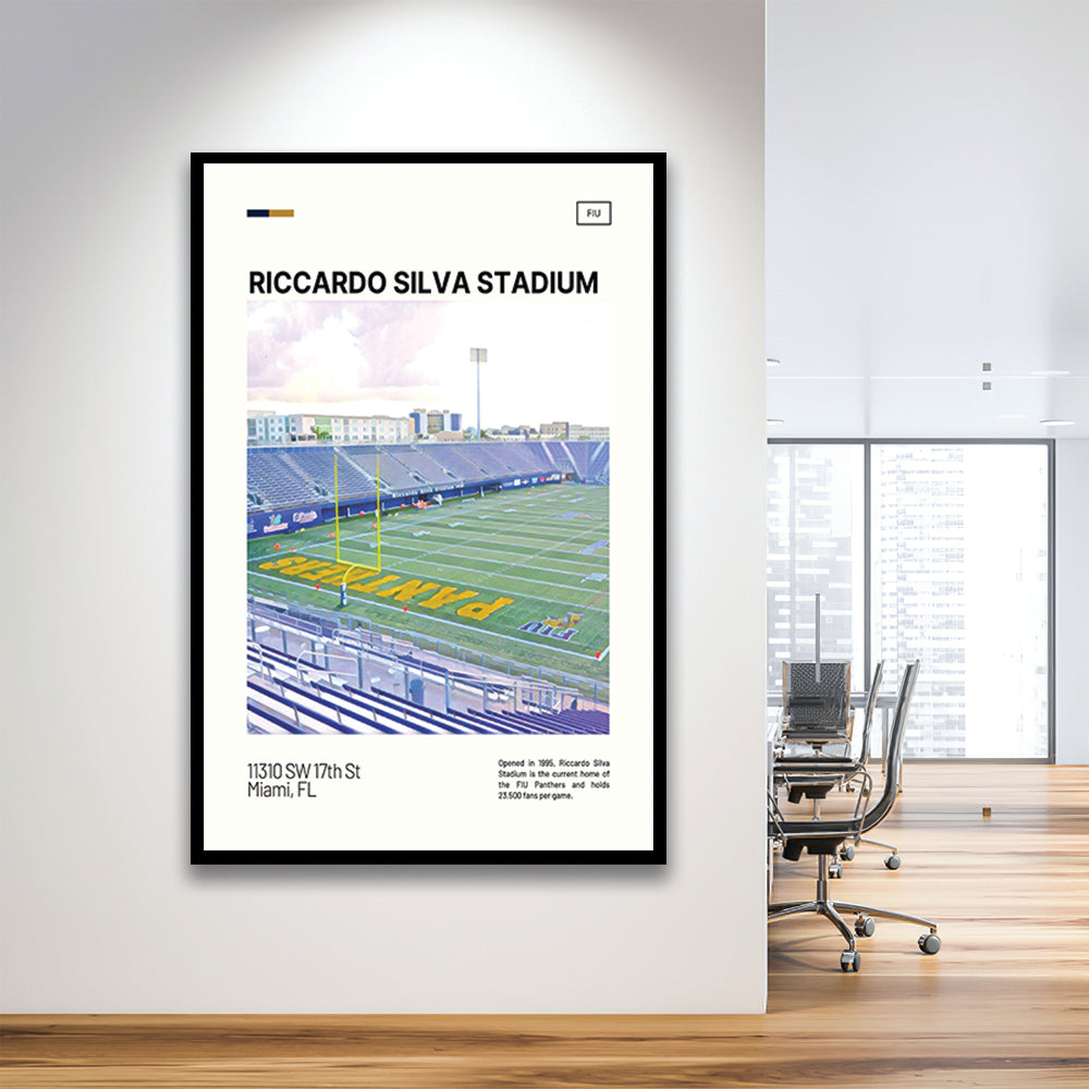 Riccardo Silva Stadium Print, FIU Panthers Stadium Art, Gifts for him, Sport Art, Framed Art Print Wall Decor