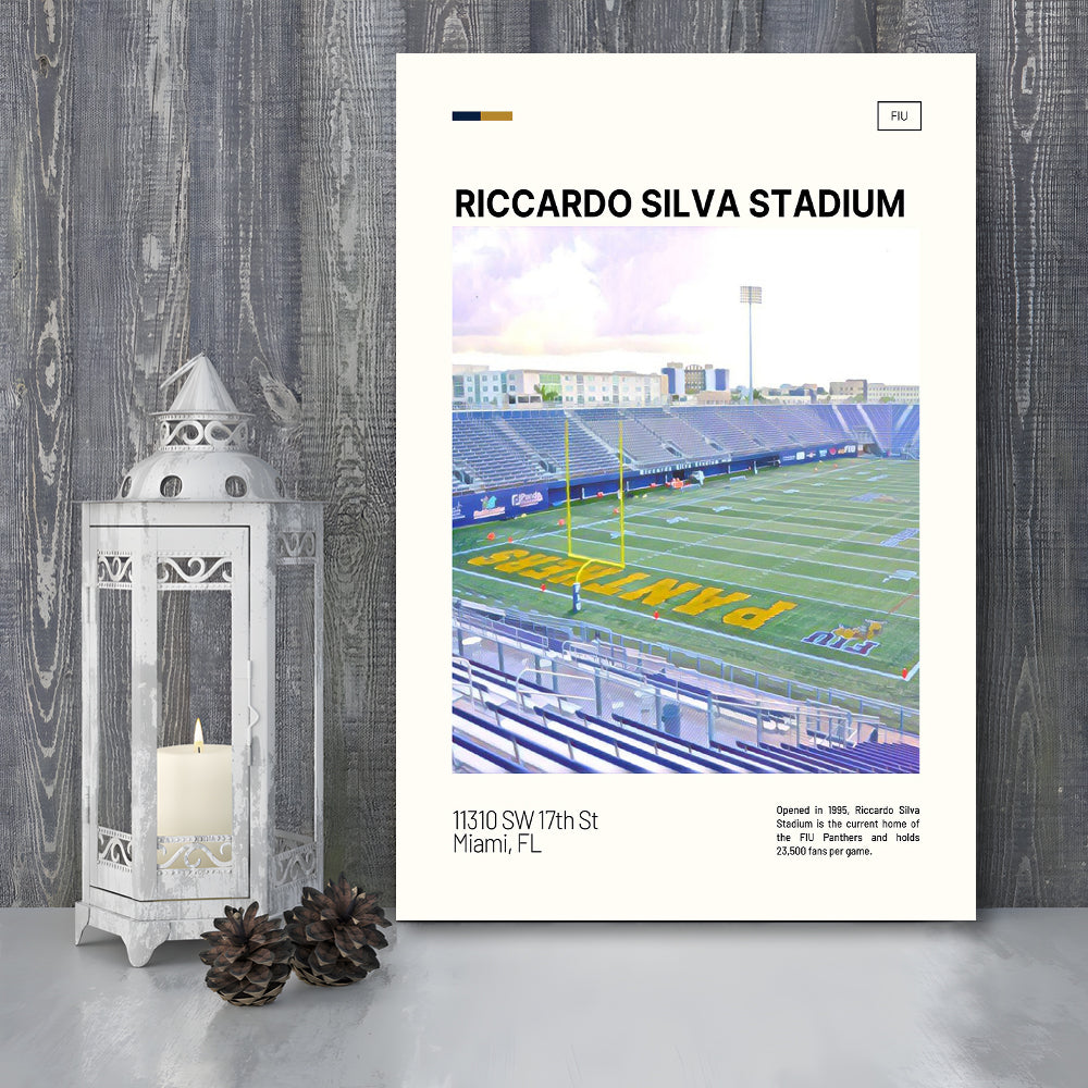 Riccardo Silva Stadium Print, FIU Panthers Stadium Canvas Art, Fan Gifts, Sport Art, Canvas Print Wall Art