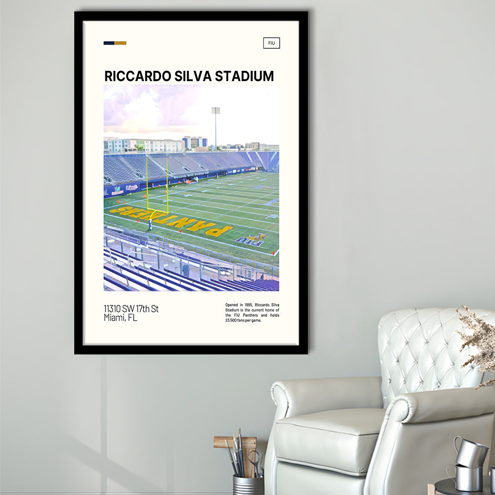 Riccardo Silva Stadium Print, FIU Panthers Stadium Art, Gifts for him, Sport Art, Framed Art Print Wall Decor