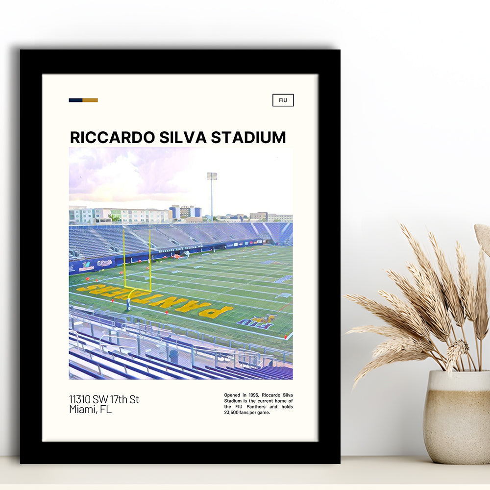 Riccardo Silva Stadium Print, FIU Panthers Stadium Art, Gifts for him, Sport Art, Framed Art Print Wall Decor