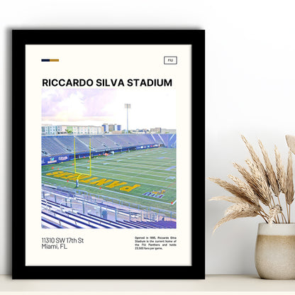 Riccardo Silva Stadium Print, FIU Panthers Stadium Art, Gifts for him, Sport Art, Framed Art Print Wall Decor